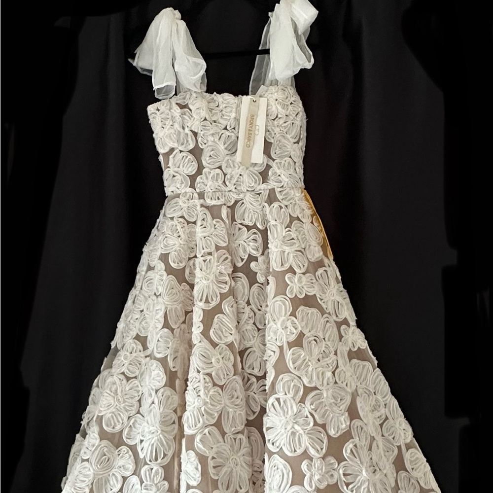 Bronx and Banco White Floral Wedding Dress - brand new, with tags